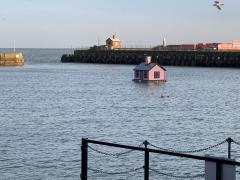 Back in Folkestone - little pink house now afloat!